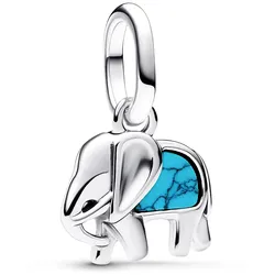 Pandora 793858C01 Mini Charm-Anhänger Silber Türkisfarbener Elefant