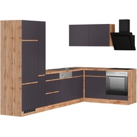 Kochstation Küche »KS-Riesa«, Stellbreite 240x270 cm, wahlweise mit oder ohne E-Geräte, grau
