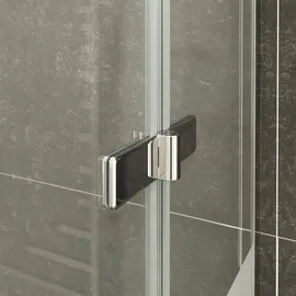 iflair i-flair Eck-Duschkabine mit Drehtüren links 75 x 70 cm grau/silber Sicherheitsglas DK19
