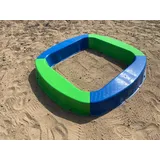 Buri Premium Sandkasten aus Kunststoff in verschiedenen Farben 150 x 150 x 20 cm, grün/blau