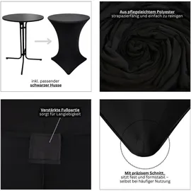 chefgastro Stehtisch Ø 110 x 70 cm Schwarz