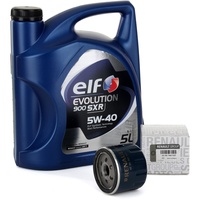 Duo Service Oil Change - Elf Evolution SXR 5W-40 5 lts + Originalölfilter 8200768927