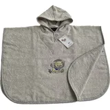 Ross Badeponcho ROSS "KIDSLINE", silber (silbergrau), L:70cm, Baumwolle, Hausmäntel, 100 % Baumwolle, Kapuze, Stickerei