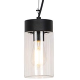 QAZQA Moderne Hängelampe Schwarz mit Glas IP44 - Jarra