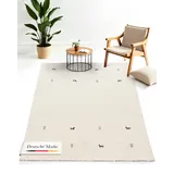 carpetfine Wollteppich Gabbeh Uni Weiß 300x400 cm | Moderner Teppich für Wohn- und Schlafzimmer