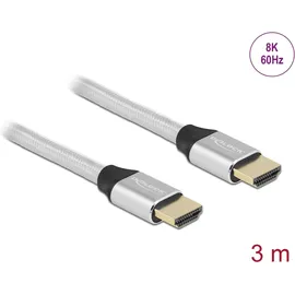 DeLock HDMI-Kabel 85368 HDMI-A Stecker 3 m Silber