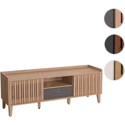 TV-Rack HWC-M48, Lowboard TV-Schrank, Schiebet√or Mango-Massivholz 56x150x40cm ~ beige, Schublade grau