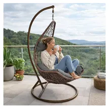 Estexo Hängesessel Polyrattan Braun