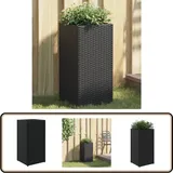 Vidaxl - Pflanzkübel Schwarz 30x30x60 cm Poly Rattan - Blumentopf - Pflanzgefäß - Gartenmöbel - Balkonpflanzen - Terrasse