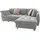 luma-home ECKSOFA mit Schlaffunktion und Bettkasten Ottomane rechts, Mikrofaser Grau / 17001 - Grau