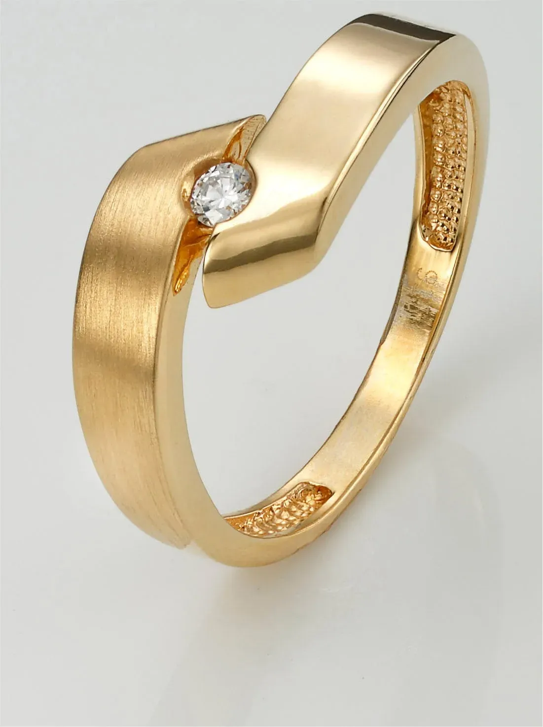 Fingerring LADY Gr. 16, silber (silber vergoldet 925), Fingerringe, Damen, 16, Gold Metall, Gold, Metall, Fingerring