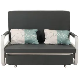 Mendler Schlafcouch Stoff 2-Sitzer Dunkelgrau