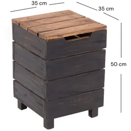 DESIGN DELIGHTS Wäschekorb, Graubraun, Holz, 35x50x35 cm, Ordnen | Aufbewahren, Wäschekörbe | Tonnen