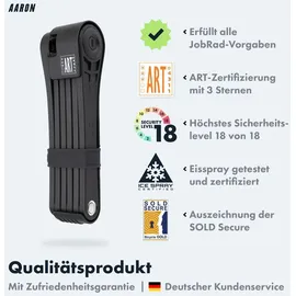 Aaron Premium Pro Faltschloss 110 cm Schwarz Faltschloss