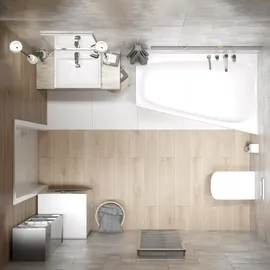Hoesch iSensi Monolith Trapezbadewanne 150 x 100 cm (rechts)