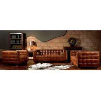 JVmoebel Sofa Klassische Echtleder Couch Polster Sofagarnitur Sitz Garnituren, Made in Europa braun