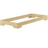 Erst-Holz Extra niedriges kurzes Kinderbett in kompakter Form 80x190 Massivholz Kiefer 60.41-08-190oR