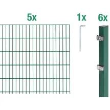GAH Alberts Doppelstabmattenzaun Set 5 Matten 1,60 x 10 m grün 643836