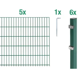 GAH Alberts Doppelstabmattenzaun Set 5 Matten 1,60 x 10 m grün 643836