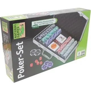 Vedes Natural Games Poker-Set im Aluminiumkoffer, 300 Chips