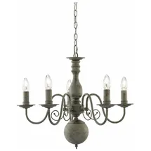 Searchlight Greythorne 5-flg. 40W 50 cm Furnier/Grau