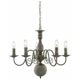 Searchlight Greythorne 5-flg. 40W 50 cm Furnier/Grau