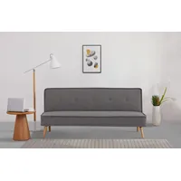 Schlafsofa INOSIGN "ARBON,183cm, klappbarer 3-Sitzer mit verstellbarer Rückenlehne und", grau (anthrazit), B:183cm H:41cm T:87,5cm, 100% Polyester, Sofas, Bettfunktion, Webstoff und Kunstleder