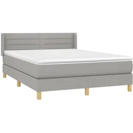 vidaXL Boxspringbett 140 x 200 cm Hellgrau