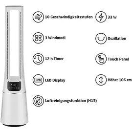 KOENIC KTFP 331022 Turmventilator Weiß