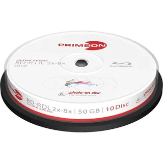 PrimeOn BD-R DL Rohling 50 GB 10 St. Spindel Bedruckbar
