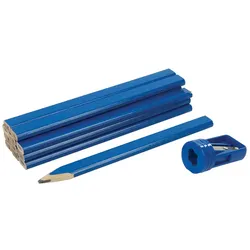SILVERLINE 13er Set Zimmermannsbleistifte Anspitzer Tischlerbleistift Bleistift