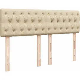 vidaXL Boxspringbett mit Matratze Creme 140x200 cm Stoff