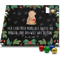 Mr. & Mrs. Panda Schoko Adventskalender Bär Morgenkaffee - Schwarz - Geschenk, Schokoladen Adventskalender, Hocheitstag, für Ehemann, Partner, Li... - Schwarz