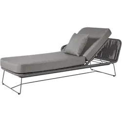 Diamond Garden Daybed MILOS links, Edelstahl Dunkelgrau / Rope Dunkelgrau / Sunproof (100 % Polypropylen) - Sonderaktion