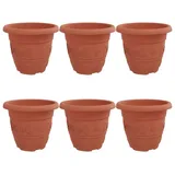 vidaXL Runder Blumentopf Ø 26 x 21,5 cm Ziegelrot