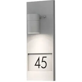 Konstsmide Modena Außen-Wandleuchte mit Hausnummern grau klares Glas, Reflektor