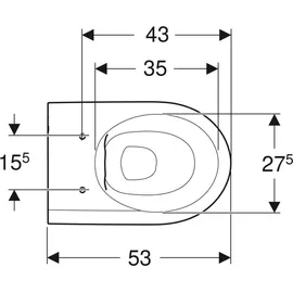 Geberit iCon Wand-WC Tiefspüler, geschlossene Form, Rimfree weiß/KeraTect 501661008
