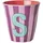 Rice Melamin Buchstabenbecher gestreift, S, pink