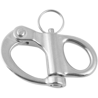 Feste Schnappschäkel aus festem Edelstahl von Keenso Schnellverschluss-Schnappschäkel mit rundem Ring für Marineboote, Lastwagen, Lieferwagen, Wohnwagen und Anhänger(12 * 52 mm)