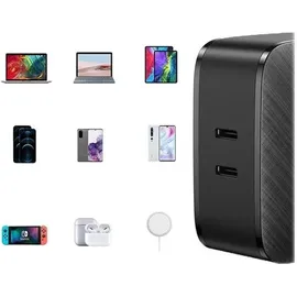 UGREEN 2xUSB-C 66W Power Delivery 3.0 Quick Charge 4.0+ Schwarz