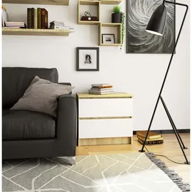 Milord Kommode K60 mit 2 Schubladen 60 x 55 x 40 cm Artisan Eiche / Weiß