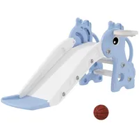 aiyaplay Kinderrutsche mit Basketballkorb 106 x 51,5 x 52 cm Blau