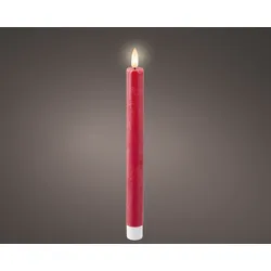LED Spitzkerze Wachs - weihnachtsrot/warmweiss, Wachs, Ø2.20-H24.5cm-1L