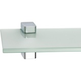 ib style Wandregal Glasregal 10mm satiniert 40 x 20 cm + Clip CONO Verchromt, Glasboden aus ESG-Sicherheitsglas - Wandregal silberfarben