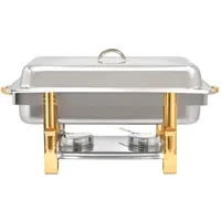 Edelstahl Profi Chafing Dish Speisewärmer Wärmebehälter Satz Speisenwärmer RechaudCatering Warmhaltebehälter für Catering, Buffet und Party (9L Einkammerherd)