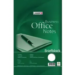 LANDRÉ Office Notizblock DIN A4 Blanko Geleimt Karton Grün Nicht perforiert 100 Seiten