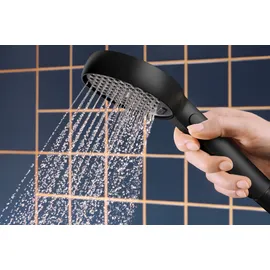 Hansgrohe Activera Select S Duschkopf 95, 2 Strahlarten, EcoSmart+, mit WaterBoost, 3,9 l/min, 28036670, Farbe: Mattschwarz