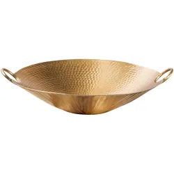 riess-ambiente Deko Schale ORIENT - 55cm gold Metall Hammerschlag Design Handgearbeitet