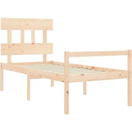 vidaXL Seniorenbett mit Kopfteil 90x200 cm Massivholz
