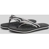 Zehentrenner mit Logo Details, Black, 37
